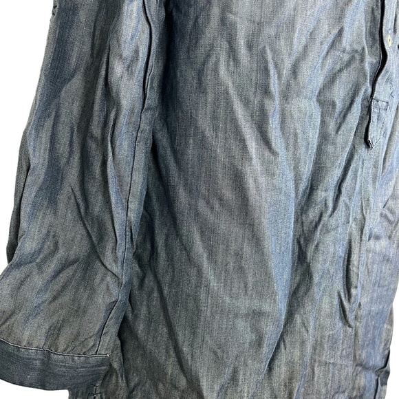 HONEY PUNCH Denim Chambray Long Sleeve Shirt Style Tunic V-Neck Dress sz Small S - Picture 9 of 16